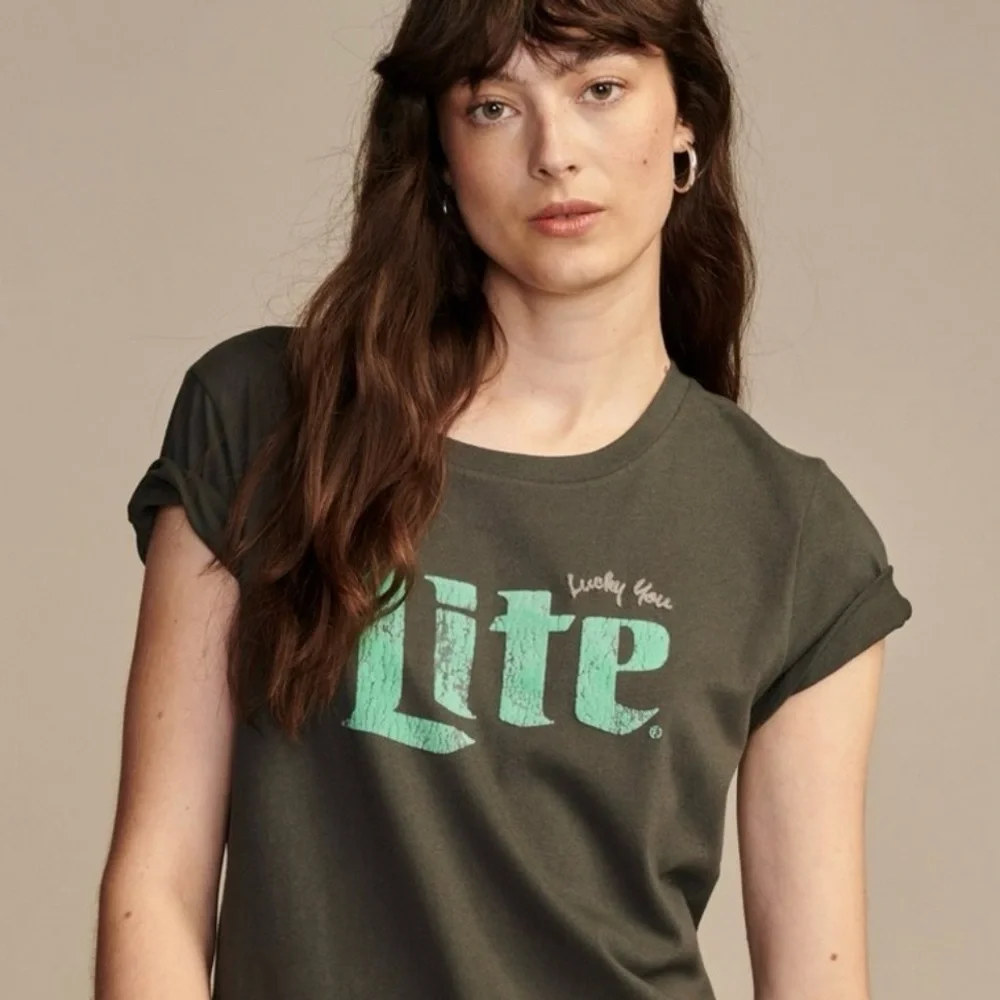 NWT Lucky Brand Miller Lite Flock Classic Crew - Picture 6 of 8